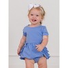 RuffleButts Baby Girls Knit Short Sleeve Bow Bubble Romper - 3 of 4