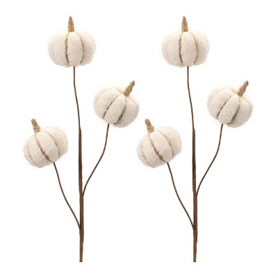 Plush Fall Pumpkin Spray (Set of 2)