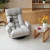 Vynxaria Gray 360¡ã Swivel Bean Bag Seat - 5-Way Adjustable Lounge Chair with Phone Holder - 2 of 4