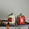 Northlight Autumn Harvest "Be Joyful" Pumpkin Figurines - 7.75" - Set of 2 - 3 of 3