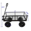VisioGear Portable Folding Beach Wagons with Wheels, Portable Carts with Adjustable Handle, Black, 37"*19.48"*40.15" - 3 of 4