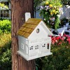 Home Bazaar 10" Chalet Wood Bird House White - 2 of 3