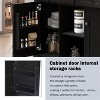 LunaLulinlk Kitchen Cart with Rubber wood Drop-Leaf Countertop - 4 of 4