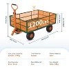 Steel Garden Cart with 10" Wheels, Heavy Duty Utility Wagon Cart with Removable Sides & 180° Rotating Handle for Garden, Lawn, Farm - 3 of 4