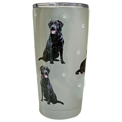 E & S Imports 7.0 Inch Labrador, Black Serengeti Tumbler Hot Or Cold Beverages Tumblers