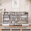 Wooden Dressers for Bedroom with 12 Drawers, 61" Wide TV Stand Dresser for 65 inch TV, Rattan Chest of Drawers for Living Room, Hallway - 4 of 4