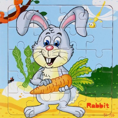 Boersma Children's Wooden Puzzle – Cat Theme with Poultry & Farm Animals, Educational Toy for Toddlers, Durable & Safe Early Learning Gift