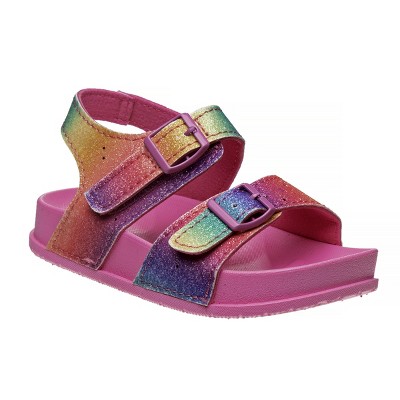 Laura Ashley Toddler Flat Sandals Comfort Footbed Slippers Adjustable Slides Slip