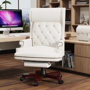 Executive Office Chair with Footstool, Ergonomic Design High Back Reclining Comfortable Desk Chair - 1 of 4
