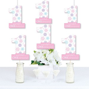 Big Dot of Happiness Pink Snowflakes 1st Birthday - One Shaped Decorations DIY Girl Winter ONEderland Party Essentials - Set of 20 - 1 of 4