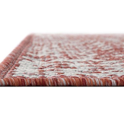 Rust Red 4' x 6' Flat Woven Synthetic Outdoor Rug