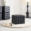 VYNXARIA Black Genuine Leather Tufted Ottomans and Benches - 17.32''W, Versatile Footstool for Living Room & Bedroom - 4 of 4
