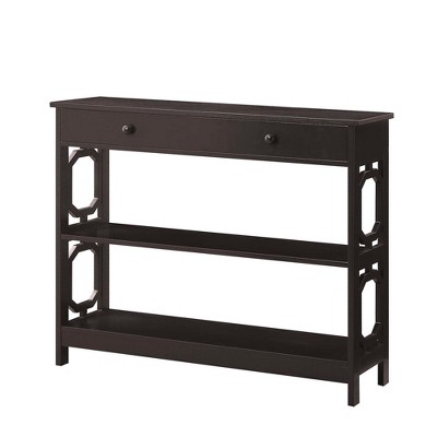 Omega 1 Drawer Console Table Espresso - Breighton Home: Modern Geometric, Storage Shelves