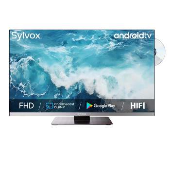 SYLVOX Smart RV TV, 22inch12 Volt TV Built-in DVD Player, 1080P FHD Android TV Free Download APPs, 2 HDMI & 2 USB, AC/DC Powered (Marine Series)