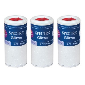 Spectra® Arts & Crafts Glitter, Clear, 4 oz, Pack of 3 - 1 of 4