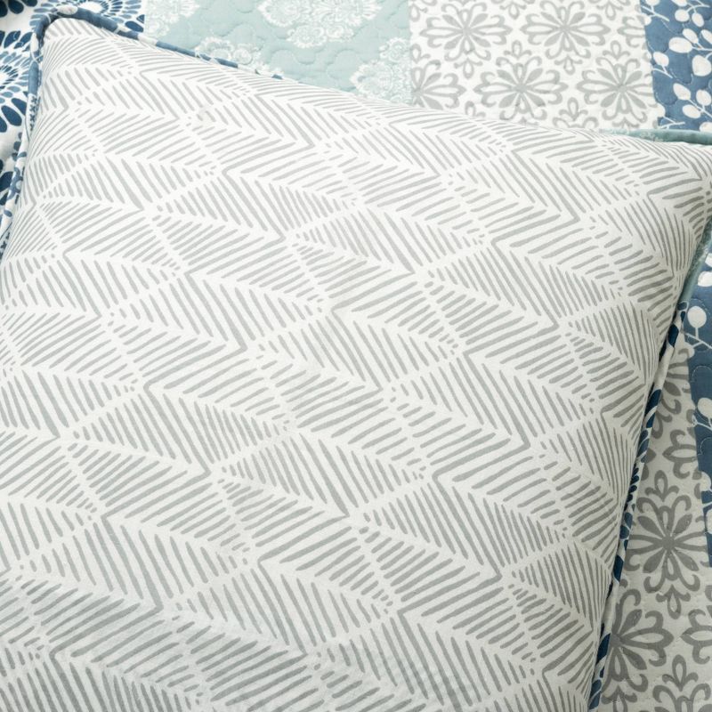 3pc Bohemian Stripe Reversible Oversized Cotton Quilt Bedding Set - Lush Décor, 4 of 10