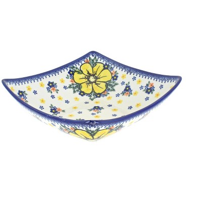 Blue Rose Polish Pottery Buttercup Square Serving Dish