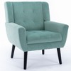 CAVINAS Modern Linen-Blend Upholstered Accent Chair with Metal Legs,Luxury Armchair for Living Room,Bedroom - 2 of 4