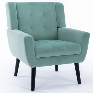 NicBex Velvet Accent Chair Modern Upholstered Armchair with Metal Legs,Side Chair with Lounge Seat for Living Room,Bedroom - 1 of 4
