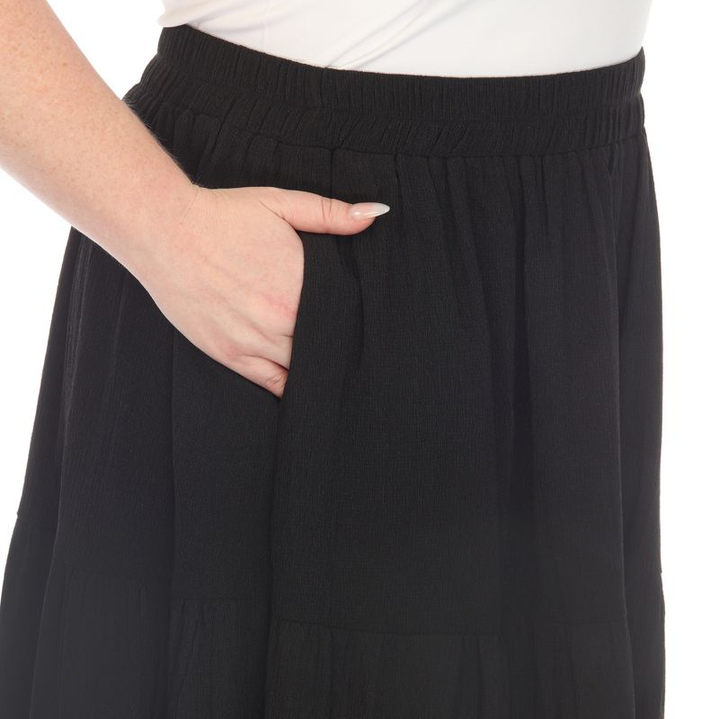 Plus Size Pleated Tiered Maxi Skirt, 4 of 6