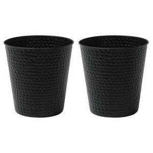 happimess Axel Modern Minimalist Hammered Steel 2-Gallon Wastebasket - 1 of 4