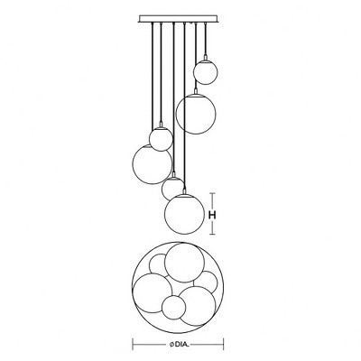 AFX Loretto 6 - Light Pendant in  Satin Brass