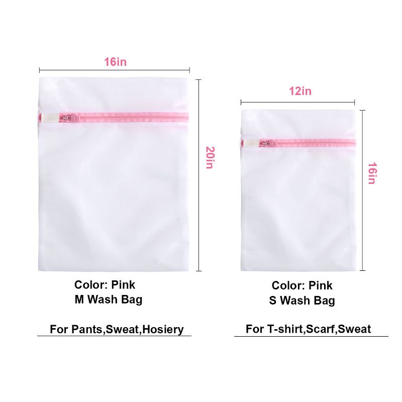 Unique Bargains Set of 6 Travel Home Laundry Bags Pink, 5 of 7