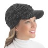 Collections Etc Lurex Cable Knit Beanie Hat with Visor Brim - Stylish Winter Accessories for Warmth - 2 of 3