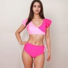 Anna-Kaci Swim Women's Two Piece Bikini Set with Flutter Sleeve Top and High Waist Ruched Bottoms - 4 of 4