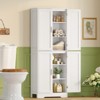 USIKEY 67” Storage Cabinet, Kitchen Pantry Cabinet with 4 Doors and Adjustable Shelves, Cupboard, Tall Bathroom Cabinets for Living Room, White - 2 of 4