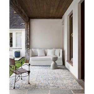Hauteloom Margaret Damask Blue Washable Area Rug - 1 of 4
