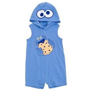 Sesame Street Baby Hooded Cosplay Sleeveless Romper Newborn to Infant - 1 of 4