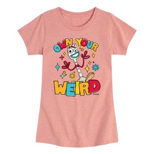 Girls' - Disney - Own Your Weird Forky Fitted Short Sleeve Graphic T-Shirt - 1 of 4