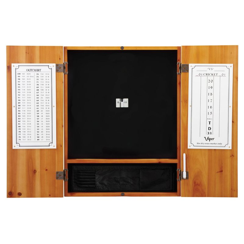 Viper Metropolitan Sisal Fiber Bristle Dartboard and Cabinet Bundle Standard Set - Oak, 2 of 4