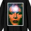 David Bowie Close Up Face Crew Neck Long Sleeve Black Adult Tee - 2 of 3