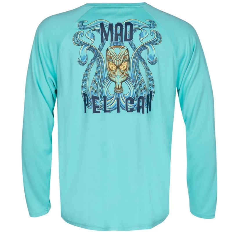 Mad Pelican Drunken Squidy Sun Kicker Raglan UV Long Sleeve T-Shirt - Aruba Blue, 2 of 3