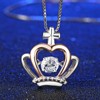 Crown Necklace for Women CZ Pendant and Chain Two Tone Sterling Silver Ginger Lyne Collection - 3 of 4