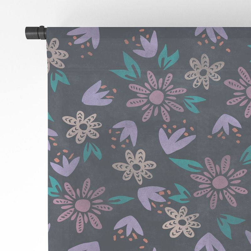 Schatzi Brown Erinn Floral Purple Single Panel Sheer Window Curtain - Deny Designs, 4 of 7