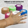 MEDca Self-Adhesive Tape, 12 Pack - 1" x 5-Yard Elastic Bandage Rolls & Athletic Wrap for Sprains, Swelling, & Soreness, Rainbow - 3 of 4