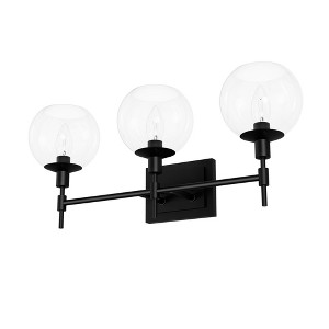 Hunter Fan Xidane with Clear Glass 3-Light Bathroom Vanity Wall Light Fixture Matte Black - 1 of 4