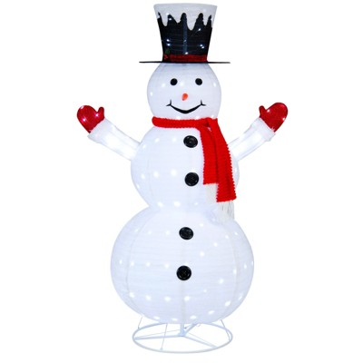 Gymax 6' Xmas Pop-up Lighted Artificial Snowman w/ 200 Cool-White LED lights for Indoor & Outdoor