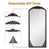 SpassWay Arch Solid Wood Accent Mirror Ornate Wall Mirror Vintage Full Length Mirror Walnut/White/Black/Charcoal/Weathered White - 4 of 4