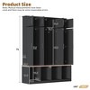 Lycvki MDF Entryway Hall Tree with 4 Hidden Hooks and Walnut Seating Bench - 3 of 4