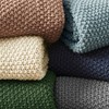 Kumasinova 50x60 Inch Knit Throw Blanket,100% Cotton Handcrafted Throw Blankets for Bed,Cozy Boho Couch Blanket as Home Decor,Blue - 4 of 4