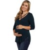 Maternity Criss Cross Round Hemline Tunic Top - 24seven Comfort Apparel™ - 2 of 3