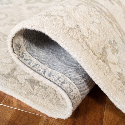 Handmade Tufted Wool Rectangular Rug in Geometric Gray