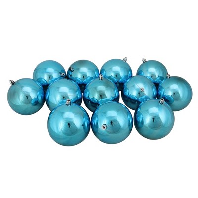 Northlight 12ct Shatterproof Shiny Christmas Ball Ornament Set 4" - Turquoise