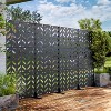 Lirago Metal Outdoor Privacy Screen Freestanding Patio Decorative Screens 72"x35" Black - 3 of 4