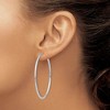 Black Bow Jewelry 2mm x 49mm 14k White Gold Polished Round Endless Hoop Earrings - 3 of 4