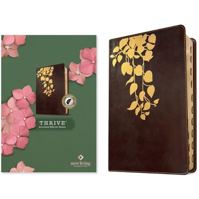 NLT Thrive Devotional Bible for Women (Leatherlike, Cascade Deep Brown, Indexed) - (Leather Bound)